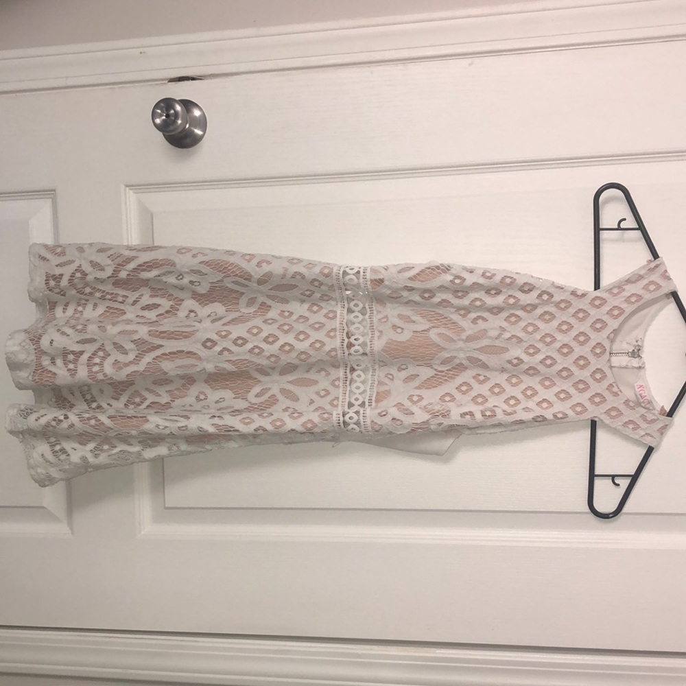 Tan and white dress